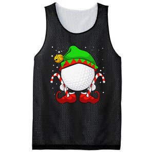 Funny Christmas Golf Ball Elf Cute Xmas Candy Cane Mesh Reversible Basketball Jersey Tank