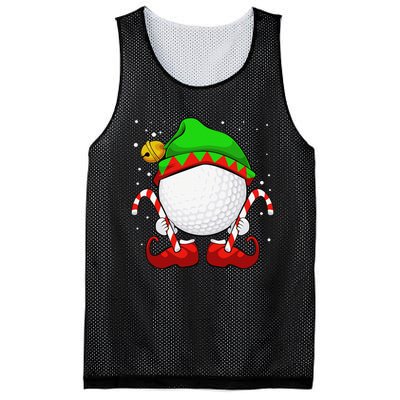 Funny Christmas Golf Ball Elf Cute Xmas Candy Cane Mesh Reversible Basketball Jersey Tank