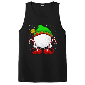 Funny Christmas Golf Ball Elf Cute Xmas Candy Cane PosiCharge Competitor Tank