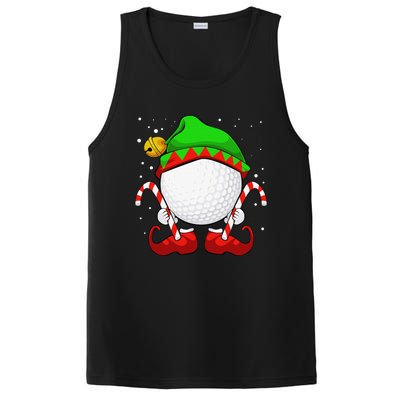 Funny Christmas Golf Ball Elf Cute Xmas Candy Cane PosiCharge Competitor Tank