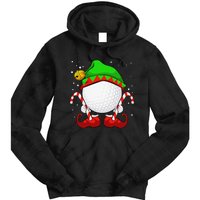 Funny Christmas Golf Ball Elf Cute Xmas Candy Cane Tie Dye Hoodie