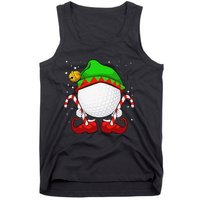 Funny Christmas Golf Ball Elf Cute Xmas Candy Cane Tank Top