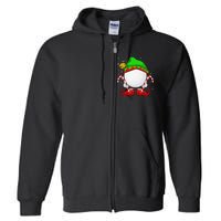 Funny Christmas Golf Ball Elf Cute Xmas Candy Cane Full Zip Hoodie