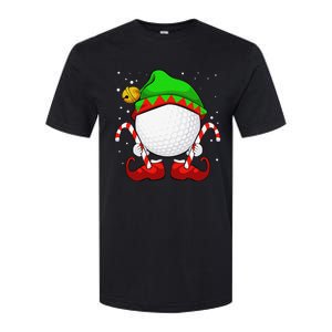 Funny Christmas Golf Ball Elf Cute Xmas Candy Cane Softstyle CVC T-Shirt