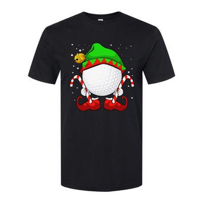 Funny Christmas Golf Ball Elf Cute Xmas Candy Cane Softstyle CVC T-Shirt