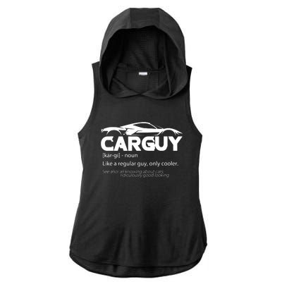 Funny Car Guy Gift Car Guy Definition Ladies PosiCharge Tri-Blend Wicking Draft Hoodie Tank