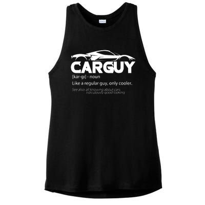 Funny Car Guy Gift Car Guy Definition Ladies PosiCharge Tri-Blend Wicking Tank