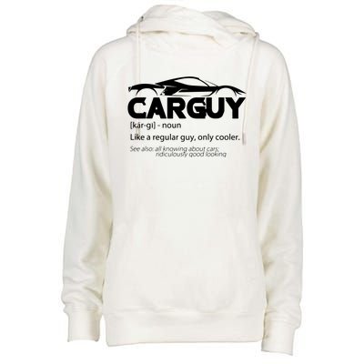 Funny Car Guy Gift Car Guy Definition Womens Funnel Neck Pullover Hood