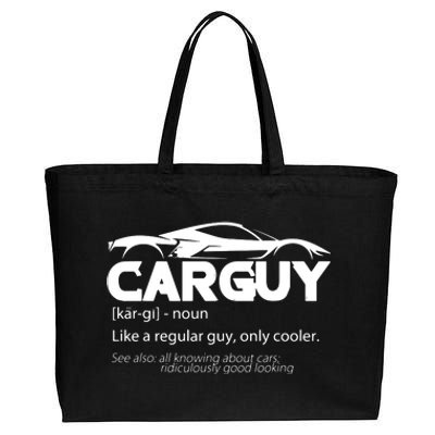 Funny Car Guy Gift Car Guy Definition Cotton Canvas Jumbo Tote