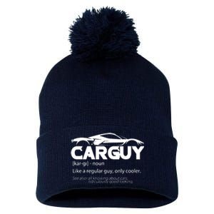 Funny Car Guy Gift Car Guy Definition Pom Pom 12in Knit Beanie