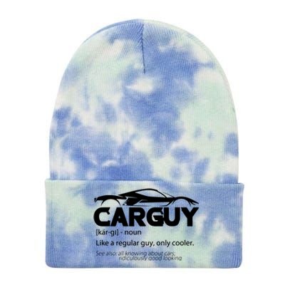 Funny Car Guy Gift Car Guy Definition Tie Dye 12in Knit Beanie