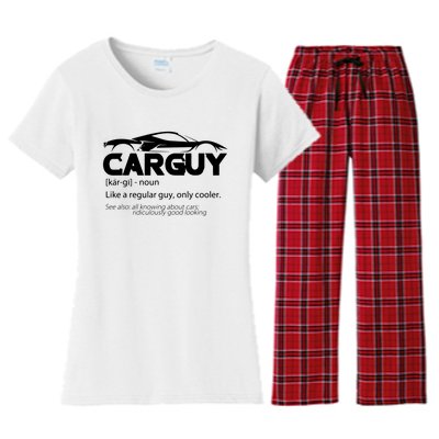 Funny Car Guy Gift Car Guy Definition Women's Flannel Pajama Set