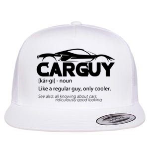 Funny Car Guy Gift Car Guy Definition Flat Bill Trucker Hat