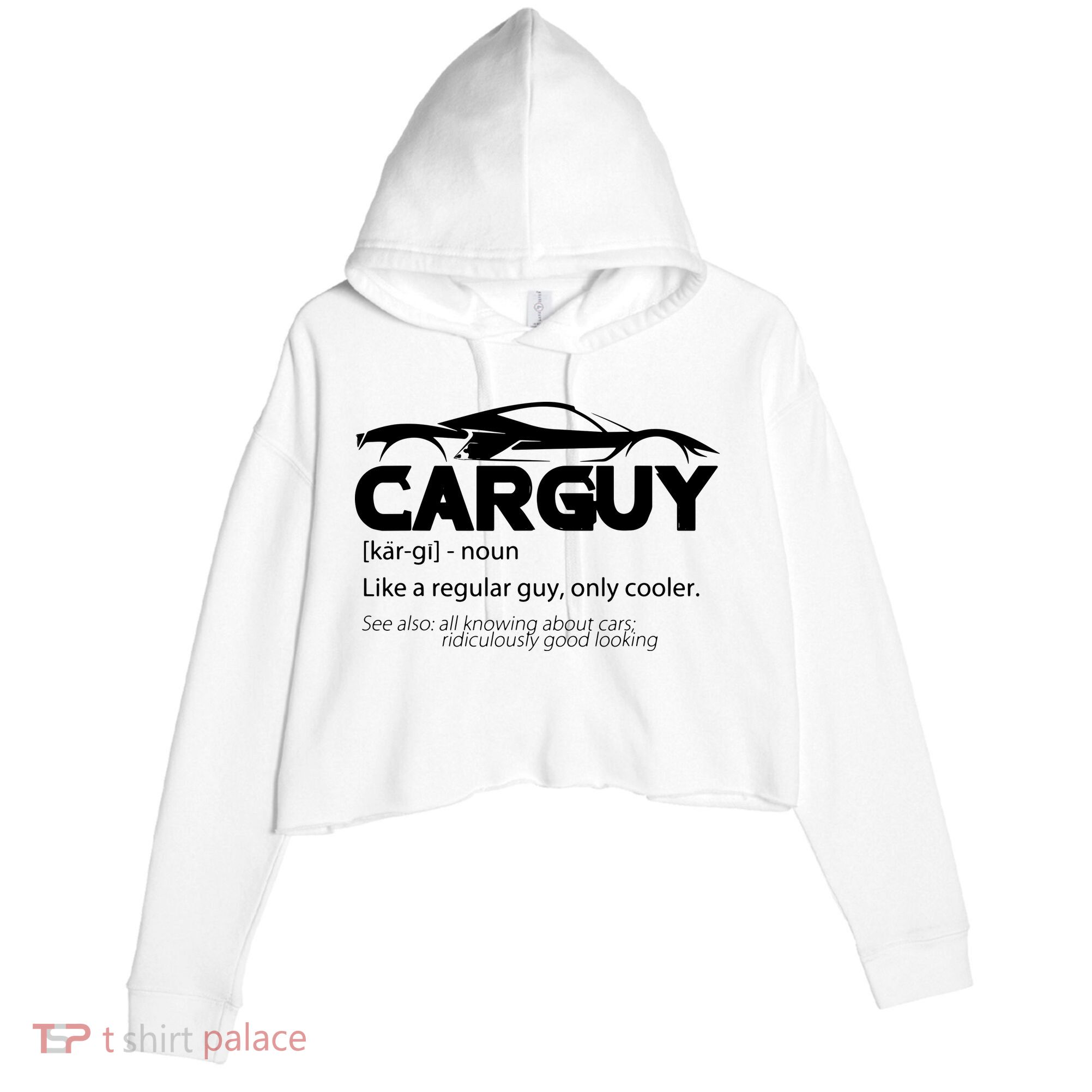 Funny Car Guy Gift Car Guy Definition Crop Fleece Hoodie