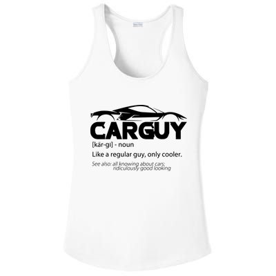 Funny Car Guy Gift Car Guy Definition Ladies PosiCharge Competitor Racerback Tank