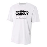 Funny Car Guy Gift Car Guy Definition Youth Performance Sprint T-Shirt