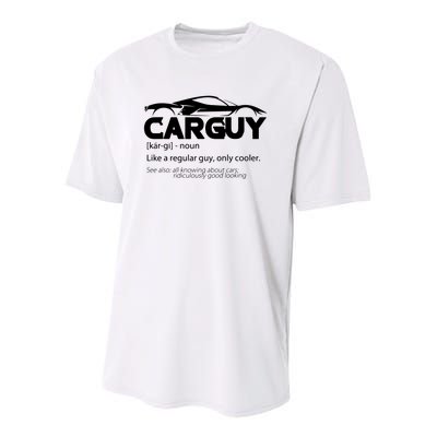 Funny Car Guy Gift Car Guy Definition Youth Performance Sprint T-Shirt