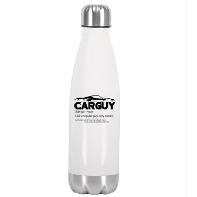 Funny Car Guy Gift Car Guy Definition Stainless Steel Insulated Water Bottle