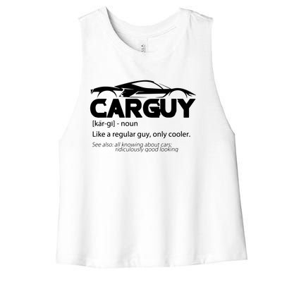 Funny Car Guy Gift Car Guy Definition Women's Racerback Cropped Tank