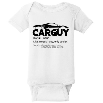 Funny Car Guy Gift Car Guy Definition Baby Bodysuit