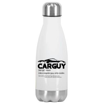 Funny Car Guy Gift Car Guy Definition Stainless Steel Insulated Water Bottle