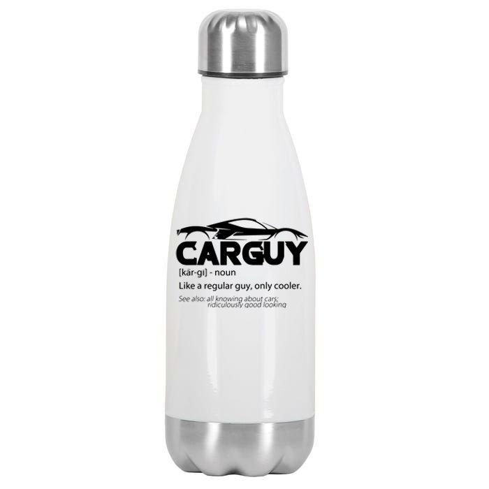 Funny Car Guy Gift Car Guy Definition Stainless Steel Insulated Water Bottle