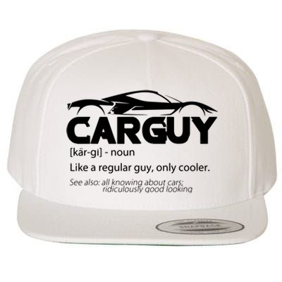 Funny Car Guy Gift Car Guy Definition Wool Snapback Cap