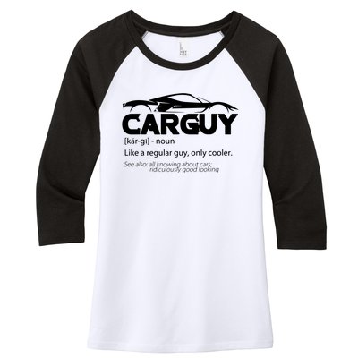 Funny Car Guy Gift Car Guy Definition Women's Tri-Blend 3/4-Sleeve Raglan Shirt