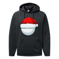 Funny Christmas Golf Ball Elf Cute Xmas Candy Cane Performance Fleece Hoodie