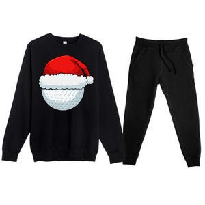 Funny Christmas Golf Ball Elf Cute Xmas Candy Cane Premium Crewneck Sweatsuit Set