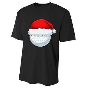 Funny Christmas Golf Ball Elf Cute Xmas Candy Cane Performance Sprint T-Shirt