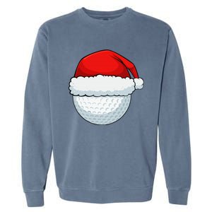 Funny Christmas Golf Ball Elf Cute Xmas Candy Cane Garment-Dyed Sweatshirt