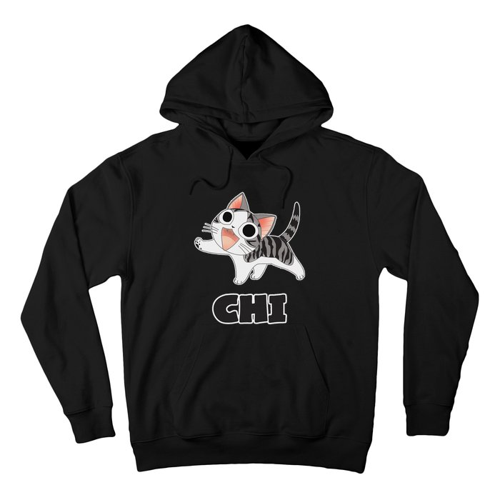 Funny Cat Gray White ChiS Cute Anime Manga Animal Lover Hoodie