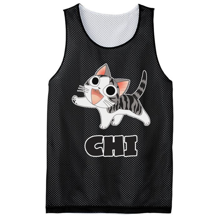 Funny Cat Gray White ChiS Cute Anime Manga Animal Lover Mesh Reversible Basketball Jersey Tank