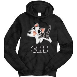 Funny Cat Gray White ChiS Cute Anime Manga Animal Lover Tie Dye Hoodie