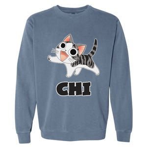 Funny Cat Gray White ChiS Cute Anime Manga Animal Lover Garment-Dyed Sweatshirt