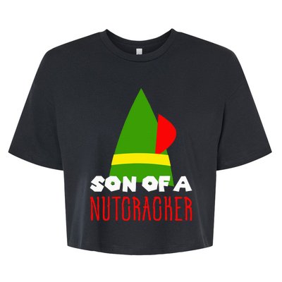 Funny Christmas Gift Son Of A Nutcracker Bella+Canvas Jersey Crop Tee