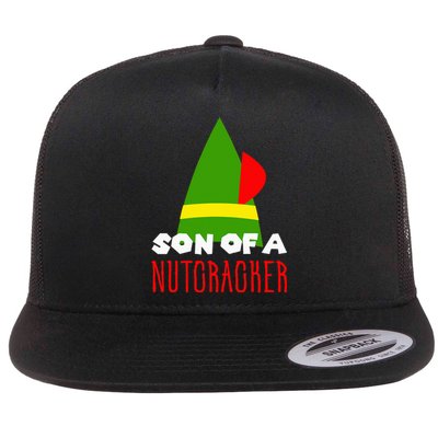 Funny Christmas Gift Son Of A Nutcracker Flat Bill Trucker Hat