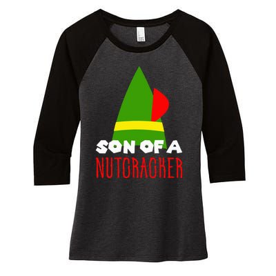 Funny Christmas Gift Son Of A Nutcracker Women's Tri-Blend 3/4-Sleeve Raglan Shirt