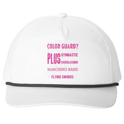 Funny Color Guard Flag School March Band Wo Snapback Five-Panel Rope Hat