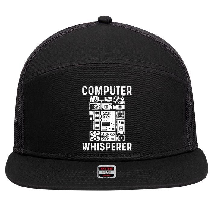 Funny Computer Geek Tech Nerd Gift Cool Support Cute Gift 7 Panel Mesh Trucker Snapback Hat
