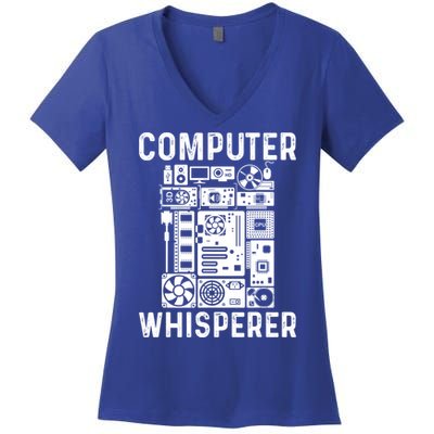 Funny Computer Geek Tech Nerd Gift Cool Support Cute Gift Women's V-Neck T-Shirt