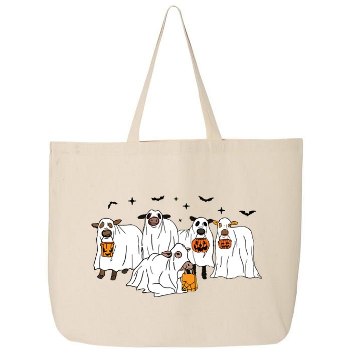 Funny Cow Ghost Halloween Farmer Trick Or Treat Cow Lover 25L Jumbo Tote