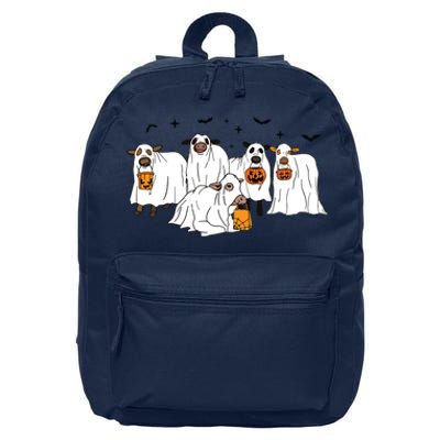 Funny Cow Ghost Halloween Farmer Trick Or Treat Cow Lover 16 in Basic Backpack