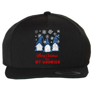 Funny Christmas Gnome Merry Christmas With My Gnomies Xmas Great Gift Wool Snapback Cap