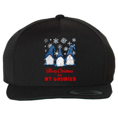 Funny Christmas Gnome Merry Christmas With My Gnomies Xmas Great Gift Wool Snapback Cap