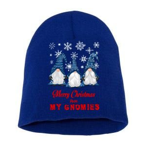 Funny Christmas Gnome Merry Christmas With My Gnomies Xmas Great Gift Short Acrylic Beanie