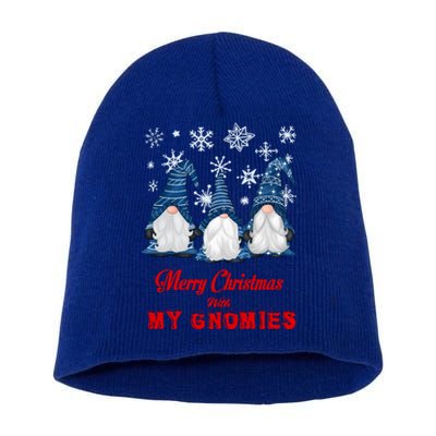 Funny Christmas Gnome Merry Christmas With My Gnomies Xmas Great Gift Short Acrylic Beanie