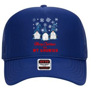 Funny Christmas Gnome Merry Christmas With My Gnomies Xmas Great Gift High Crown Mesh Back Trucker Hat