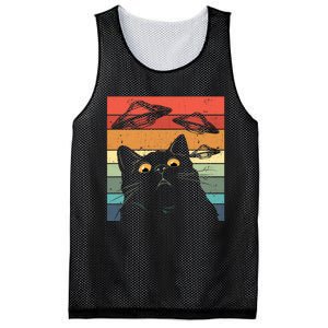 Funny Cat Galaxy Cat Spaceship Alien Cat Ufo Mesh Reversible Basketball Jersey Tank